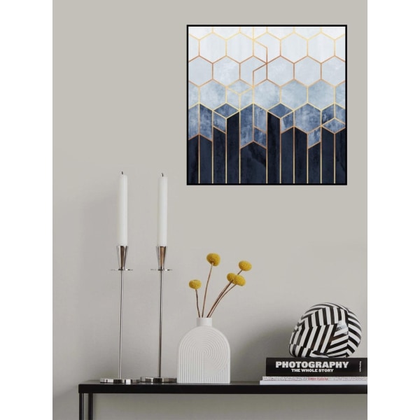 Soft Blue Hexagons MultiColor 70x100 cm