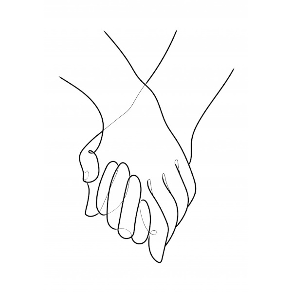 Holding Hands Lines MultiColor 70x100 cm