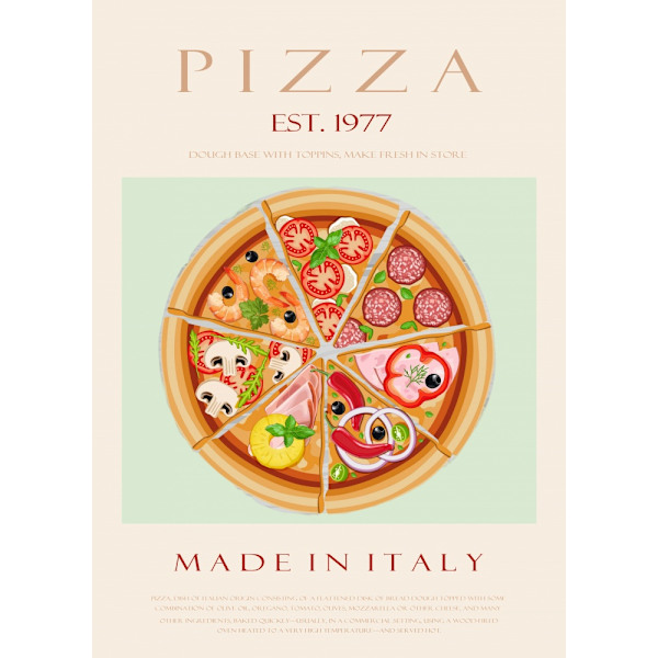 Pizza Est. 1977 MultiColor 50x70 cm