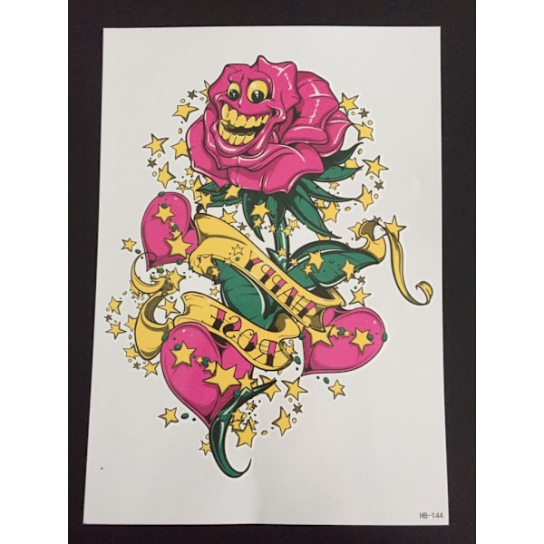 Tillfällig Tatuering 21 x 15cm - happy rose
