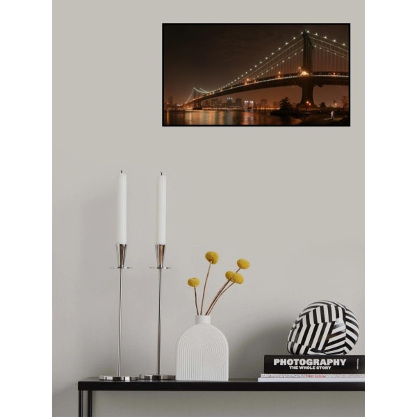 De 2 elskere under Manhattan Bridge MultiColor 30x40 cm