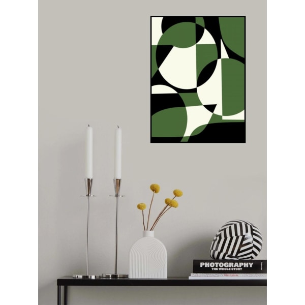 Geometrical Green And Black MultiColor 21x30 cm