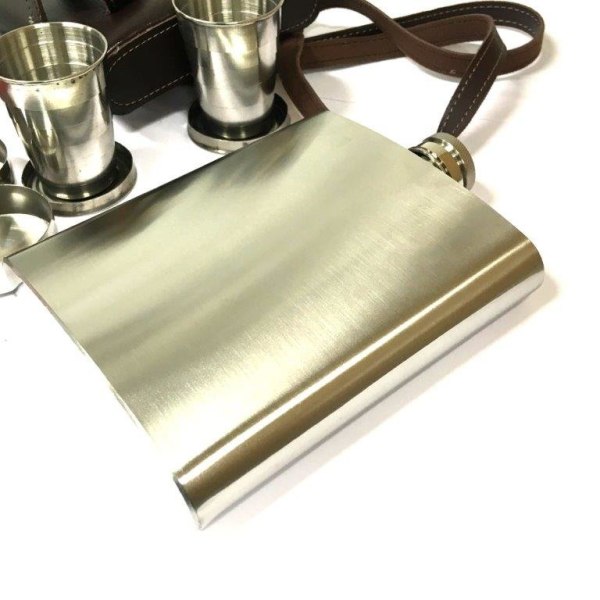 Hip-flask-set - fickplunta - 530 ml / 18 oz - Brun