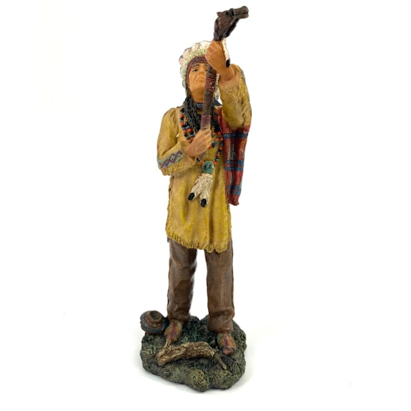 Native american with wooden stick Multicolor