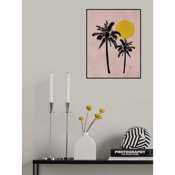 Pink Bg Palm Tree Erum Khalili.png MultiColor 21x30 cm