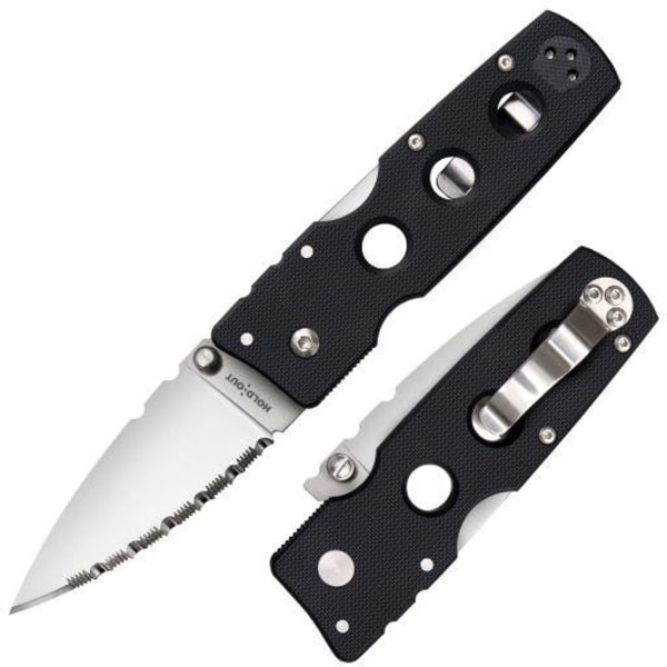 Cold Steel - 11G3S - Hold Out 3" Full Serrated Edge BLK S35VN - Fällkniv Svart