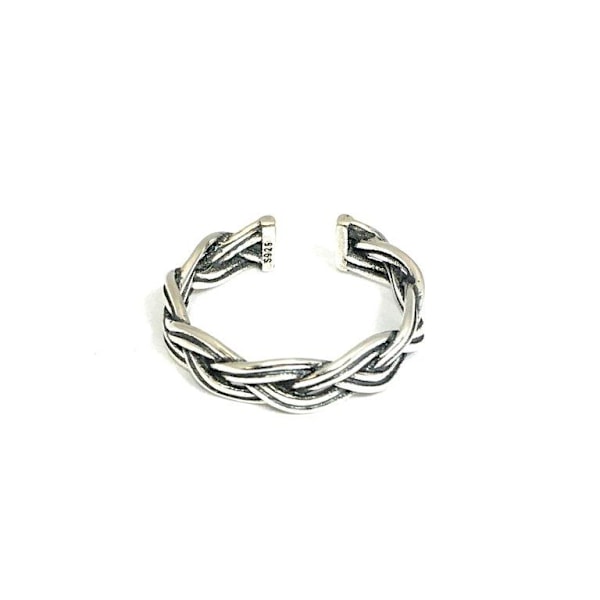 Äkta silverring, S925, Fläta