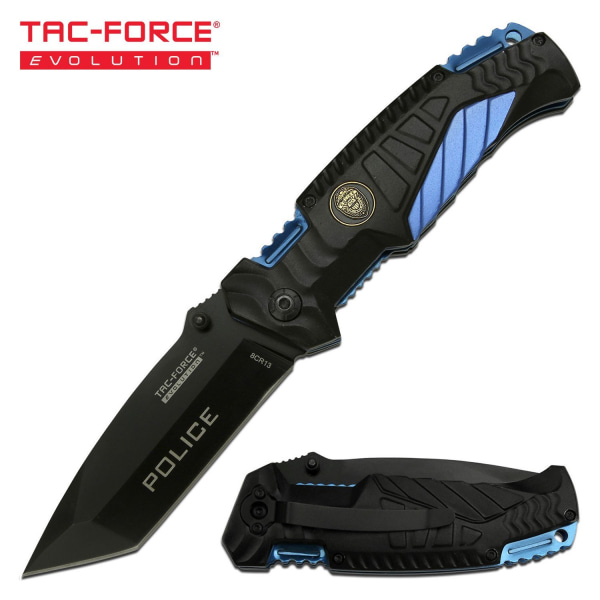 TAC-FORCE - EVOLUTION - A028T - POLICE  - ASSISTED FOLDING KNIFE Blå