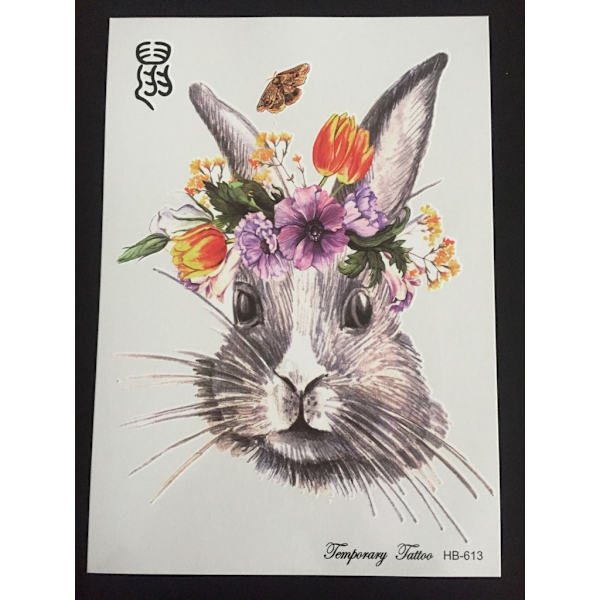 Midlertidig tatovering 21 x 15cm - Bunny