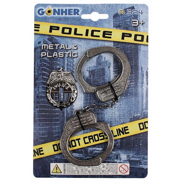 324/0 - Gonher - Polisbricka och handbojor grå