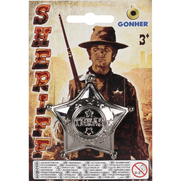15/0 - Gonher Plastic Sheriff Star Silver grey