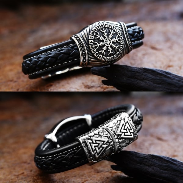 Bracelet - Norse mythology - Horror Helmet and Valknot 22cm