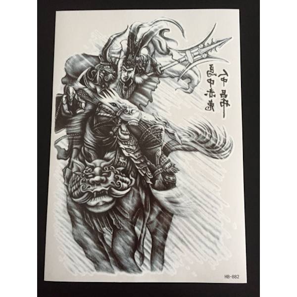 Midlertidig tatovering 21 x 15cm - japansk kriger