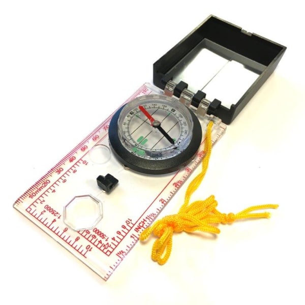 Klassisk kompass för karta med skydd Svart