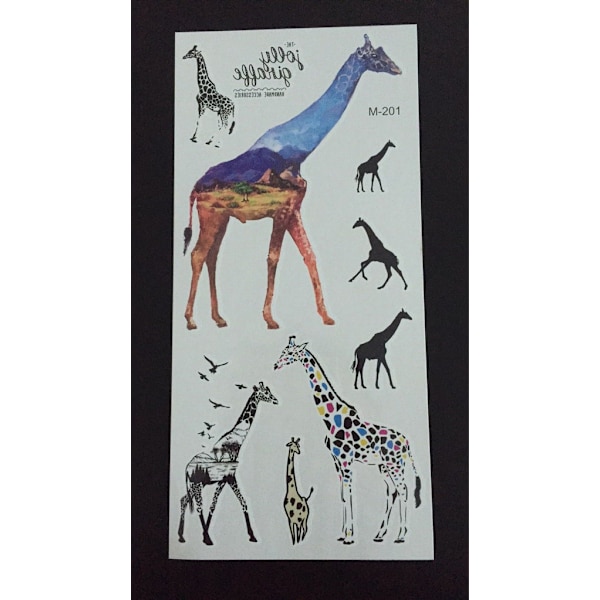 Tillfällig Tatuering 19 x 9cm - Giraffer
