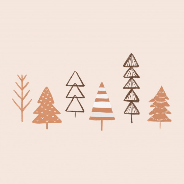 Winter Trees Illustration MultiColor 21x30 cm