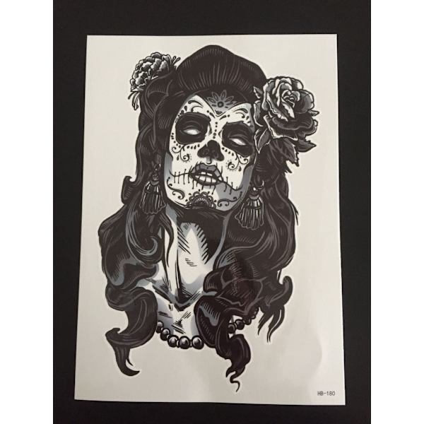 Midlertidig tatovering 21 x 15cm - Undead Woman