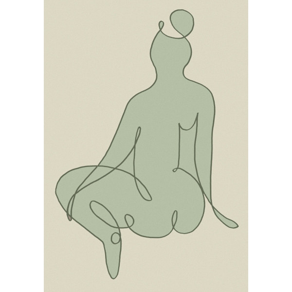 Sitting Down Green MultiColor 30x40 cm