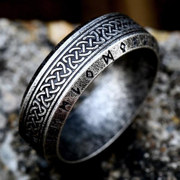 Ring - Nordic Mythology - Pattern - Stainless steel - High quality #8