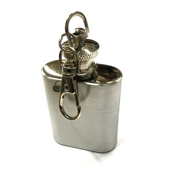 Liten rostfri fickplunta 30 ml / 1 oz grå
