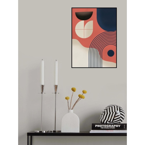 Mid Century -maalaus MultiColor 21x30 cm