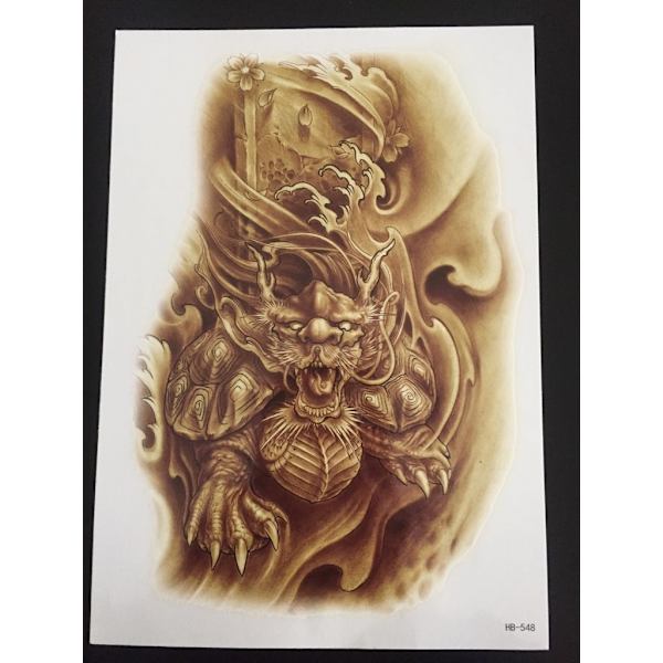 Midlertidig tatovering 21 x 15cm - Asiatisk drage