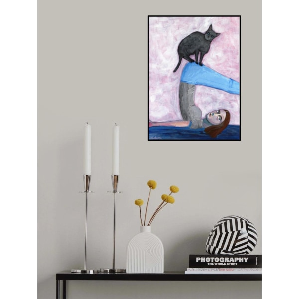 Yoga With My Cat MultiColor 50x70 cm