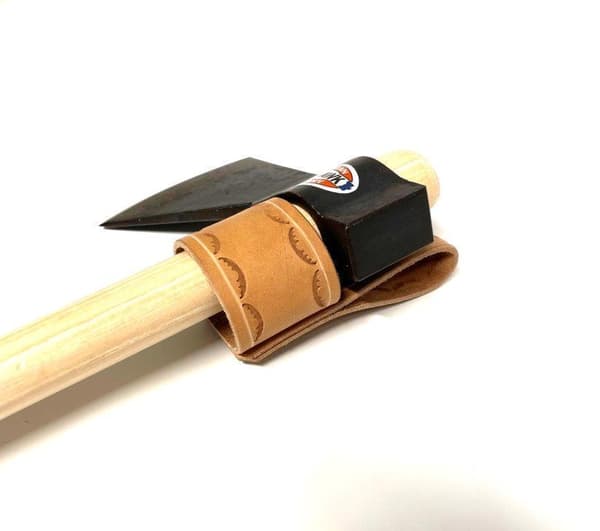 Handmade beltholder for axes and tools - swedish premium leather product Pink