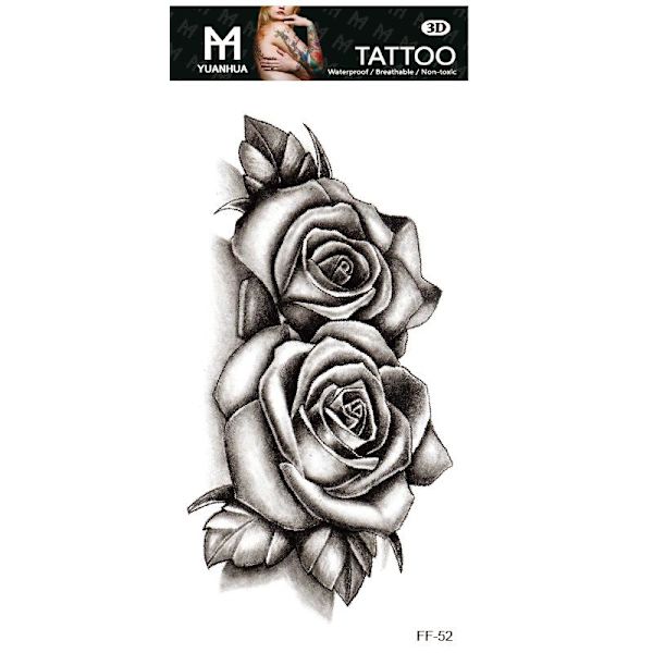 Tillfällig Tatuering 19 x 9cm - Rosor