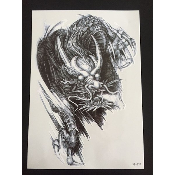 Midlertidig tatovering 21 x 15 cm – asiatisk drage