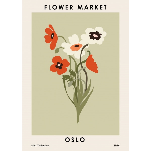 Flower Market Oslo multifärg