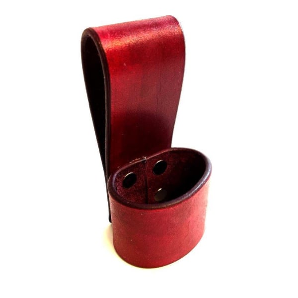 Håndlavet bælteholder til økser og værktøj - svensk premium læder Dark red