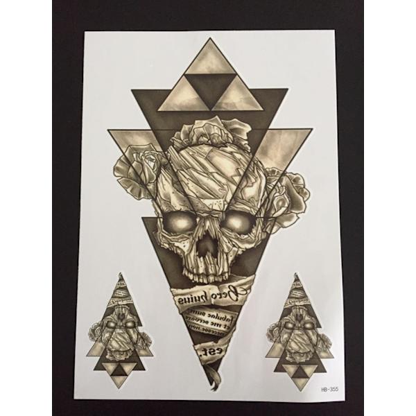 Tillfällig Tatuering 21 x 15cm - Cool dödskalle
