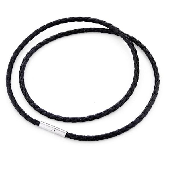 Flätat imitationsläder halsband 3mm*50cm