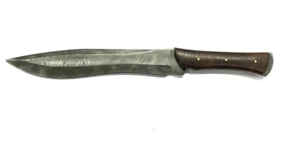 Vacker unik handgjord damascus jatkniv Brun