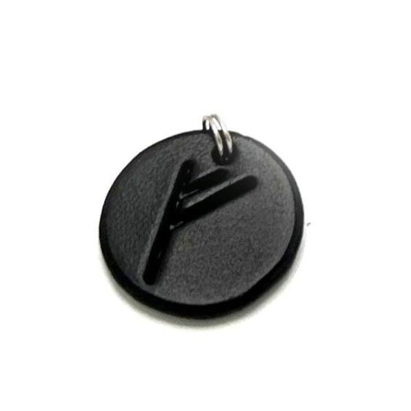 Handmade pendant with nordic rune made of swedish leather