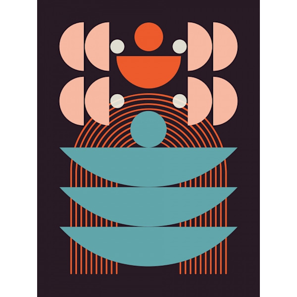Mid Century Geometrical Balance MultiColor 30x40 cm