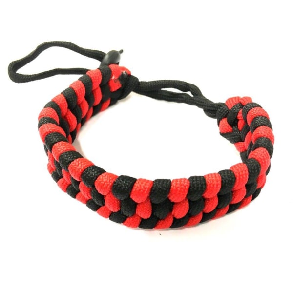 Paracord Bracelet - fits all hands röd svart