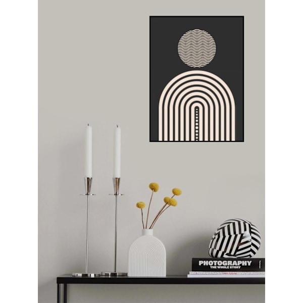 Mid Century Geometrical In Black MultiColor 30x40 cm