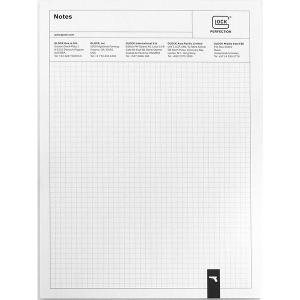 Glock notepad - a4 Vit