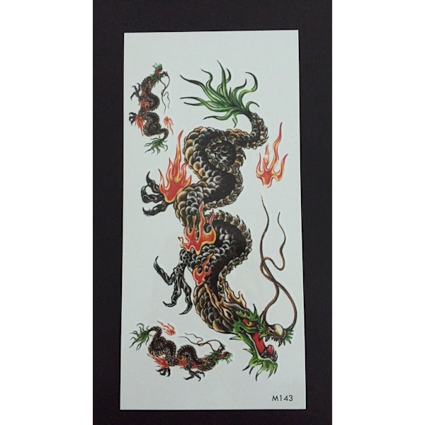 Tillfällig Tatuering 19 x 9cm - drakar