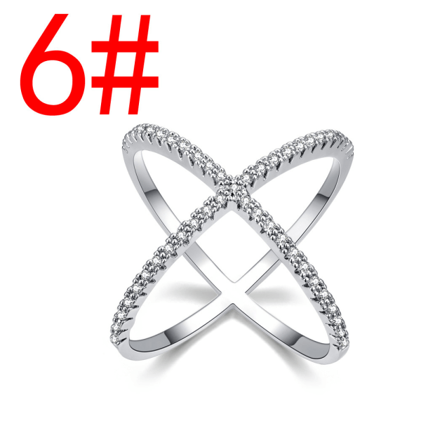 Vacker häftig ring med strasskristaller #6