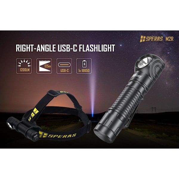 SPERAS M2R flashlight/ Headlight Black