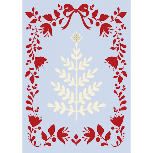 Christmas Tree Blue And Red MultiColor 30x40 cm