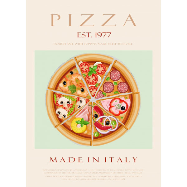 Pizza Est. 1977 MultiColor 21x30 cm