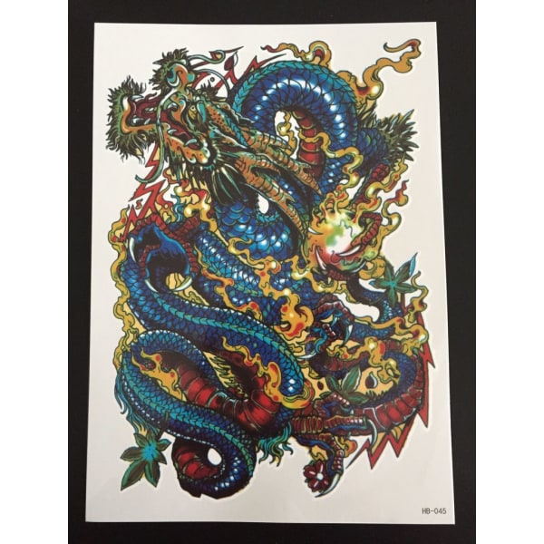 Tillfällig Tatuering 21 x 15cm - Asian dragon
