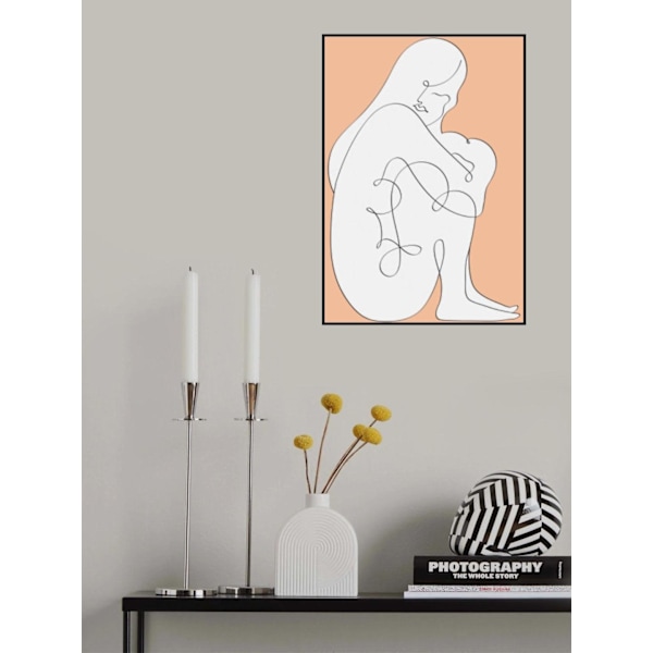 Line Girl In Peach MultiColor 70x100 cm