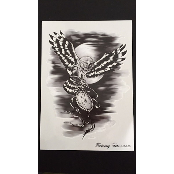 Tillfällig Tatuering 21 x 15cm - Owl