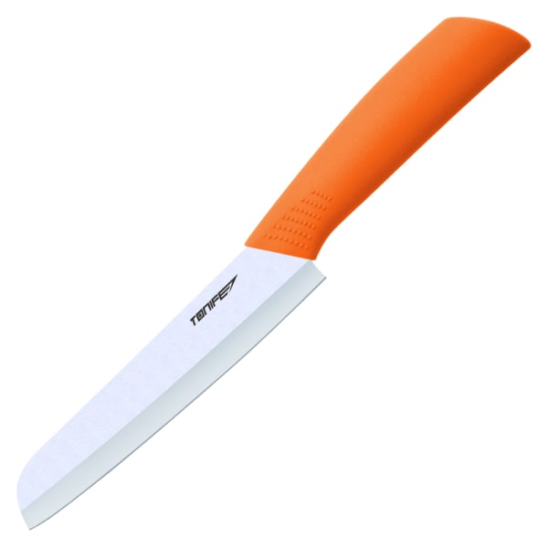 Tonife Zirconia Ceramic Kitchen Knife - 6" Bread knife Orange