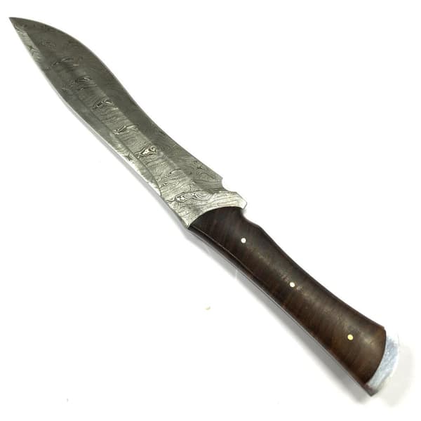 Nice Damascus hunting knife with unique look Brown